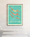 Affiche CÔTE DE GRANIT ROSE "Bain de Mer"