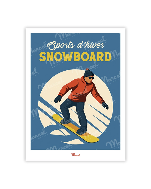 Carte Postale Travel Color "Snowboard"