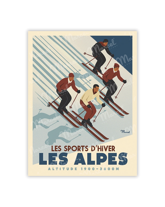 Carte Postale ALPES "Ski Altitude"