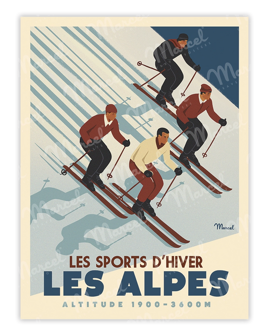 Affiche ALPES "Ski Altitude"