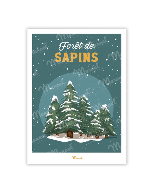 Carte Postale Travel Color "Forêt de sapins"