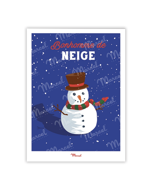 Carte Postale Travel Color "Bonhomme de neige"