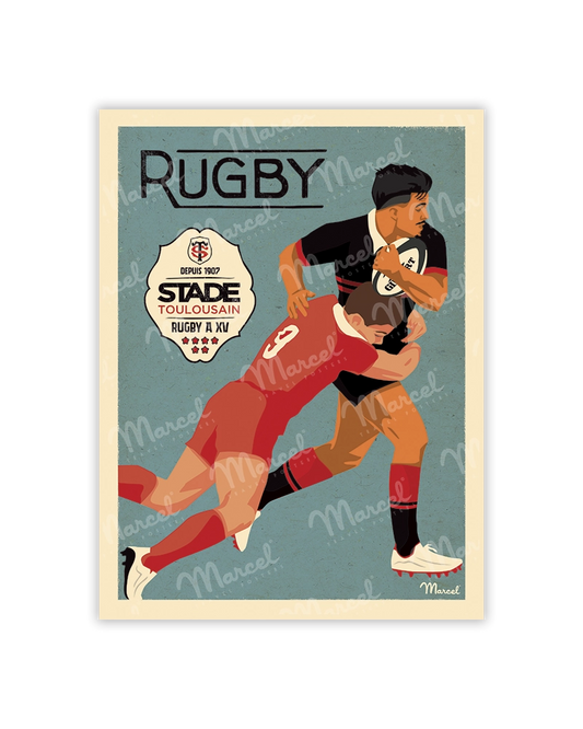 Carte Postale Marcel x Stade Toulousain "Le Plaquage"