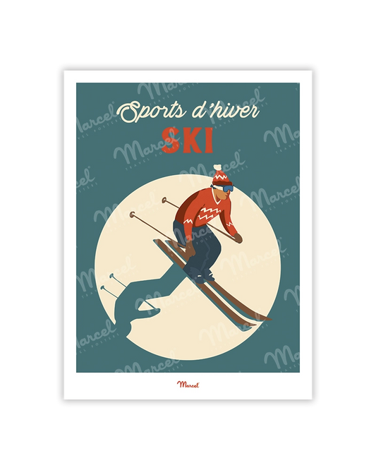 Carte Postale Travel Color "Ski"