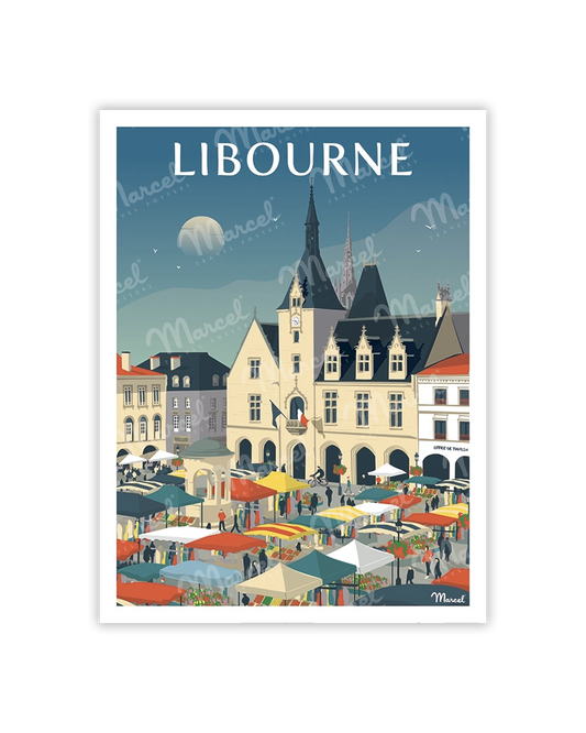 Carte Postale LIBOURNE "Place du Marché"