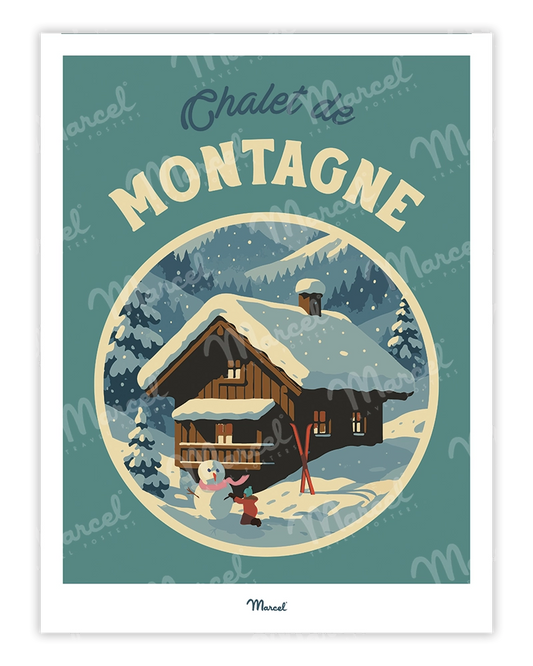 Affiche Travel Color "Chalet de montagne"