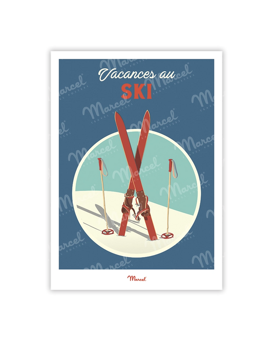 Carte Postale Travel Color "Ski en montagne"