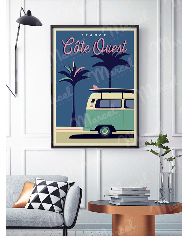 Affiche CÔTE OUEST "Palmier Van"