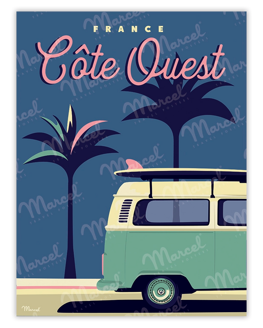 Affiche CÔTE OUEST "Palmier Van"
