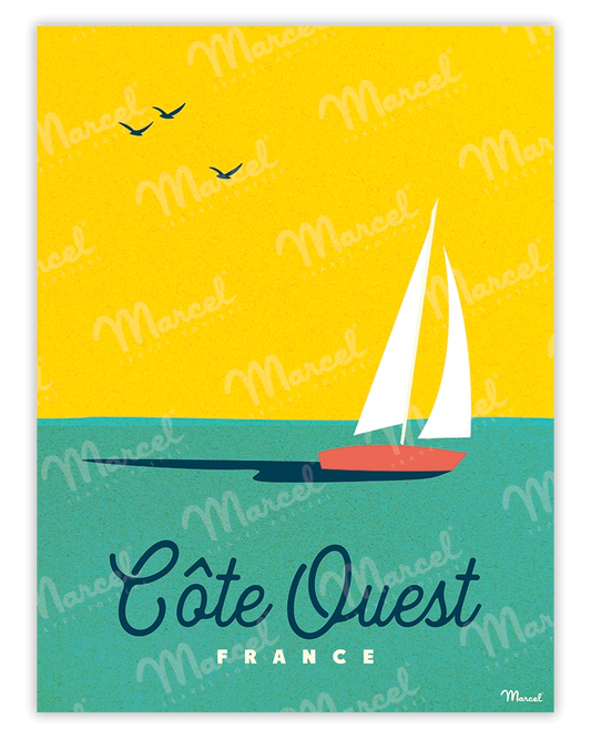 Affiche CÔTE OUEST "Bateau"