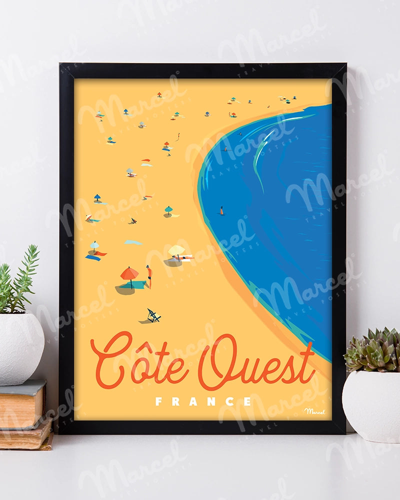 Affiche CÔTE OUEST "Plage"