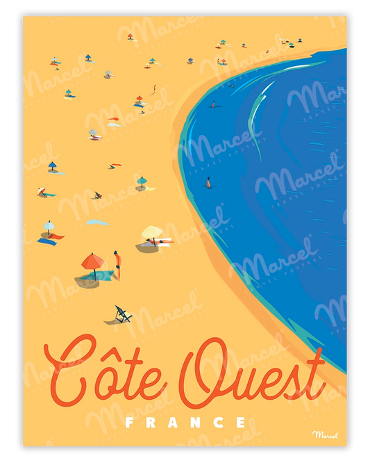 Affiche CÔTE OUEST "Plage"