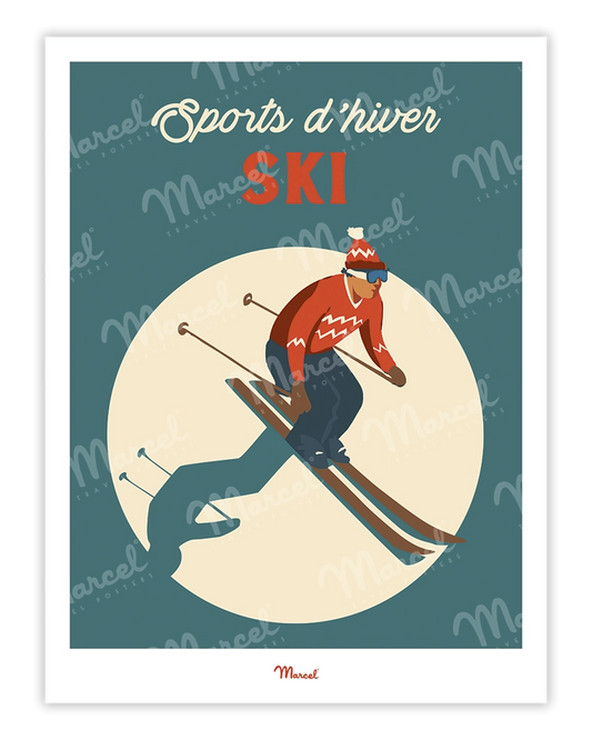 Affiche Travel Color "Ski"