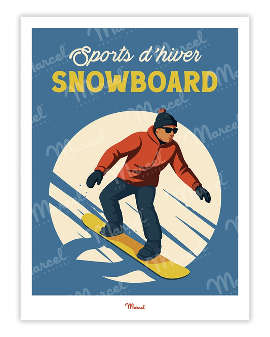 Affiche Travel Color "Snowboard"
