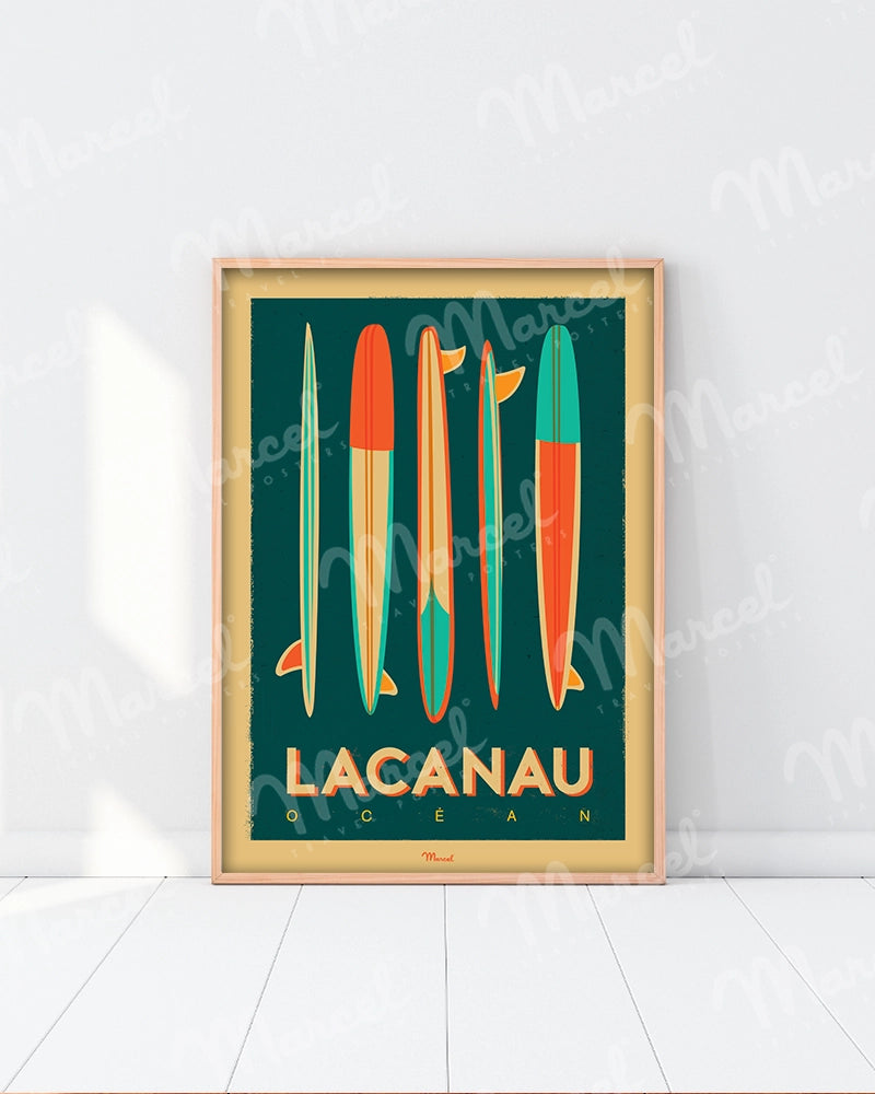 Affiche LACANAU OCEAN "Surfboards"