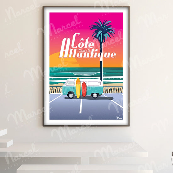 Affiche CÔTE ATLANTIQUE "Van Sunset"