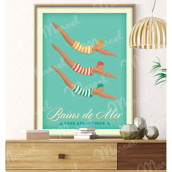 Affiche BAINS DE MER "Côte Altlantique"