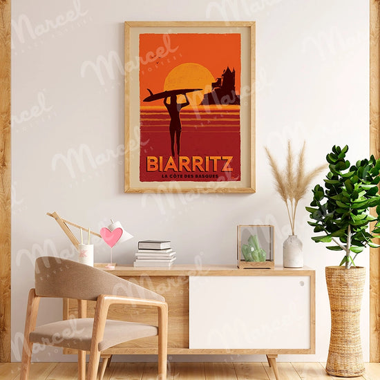 Affiche BIARRITZ "La Côte des Basques"