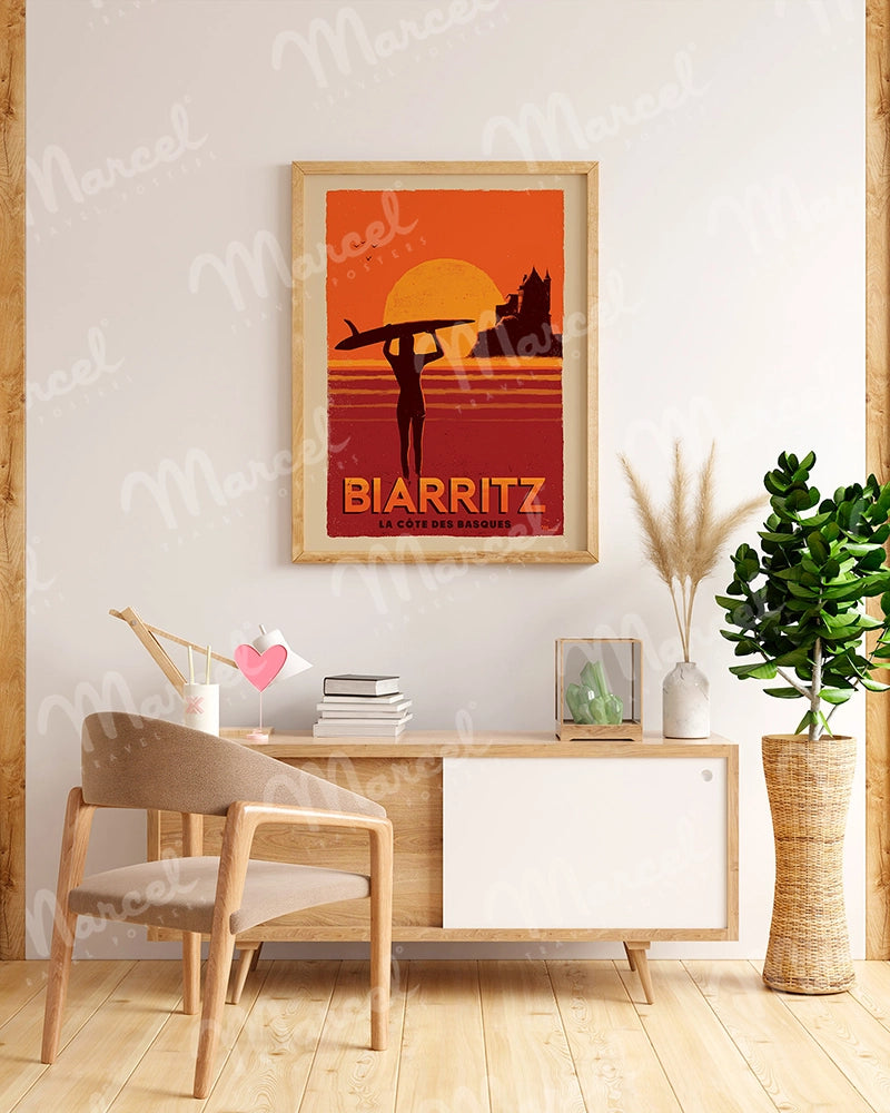 Affiche BIARRITZ "La Côte des Basques"
