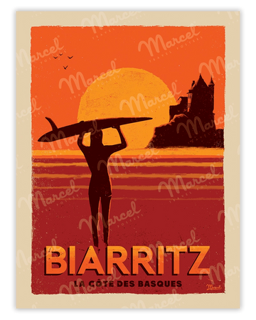 Affiche BIARRITZ "La Côte des Basques"