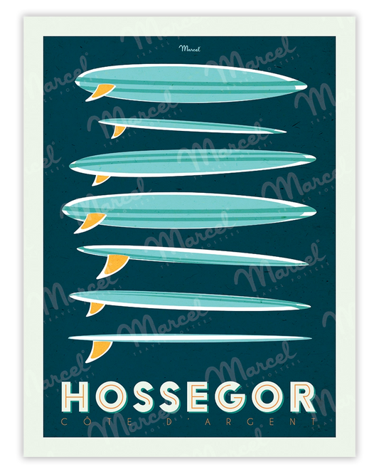 Affiche HOSSEGOR "Surfboards"