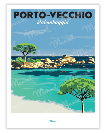 Affiche PORTO-VECCHIO "Palombaggia"