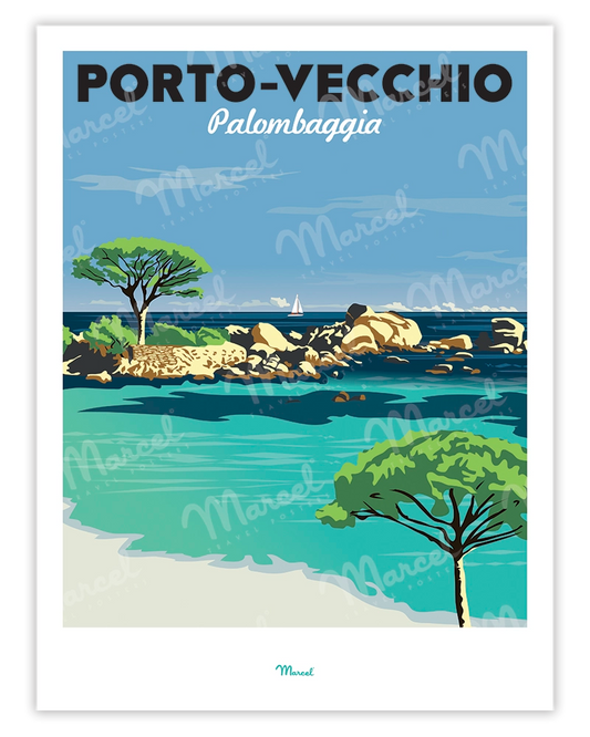 Affiche PORTO-VECCHIO "Palombaggia"