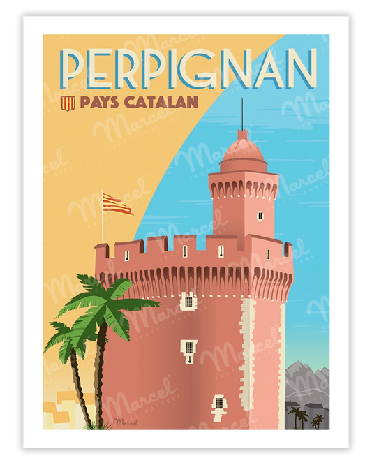 Poster PERPIGNAN "Le Castillet"