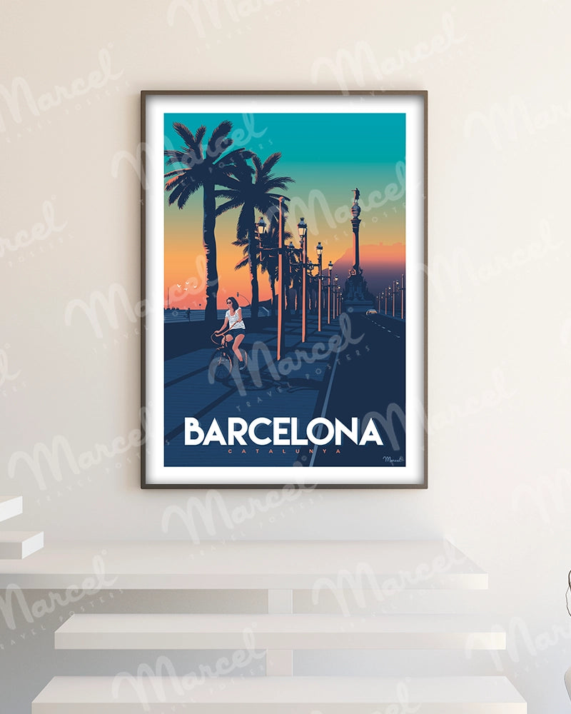 Affiche BARCELONA "Passeig de Colom"