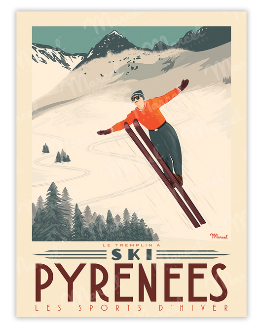 PYRENEES "Ski jump" poster