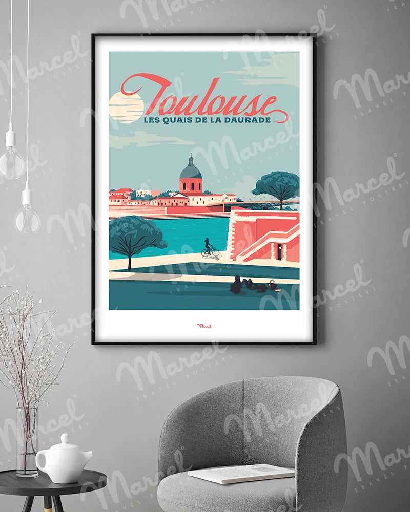 Affiche TOULOUSE "Quais de la Daurade"