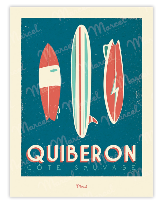 Affiche QUIBERON "Surfboards"