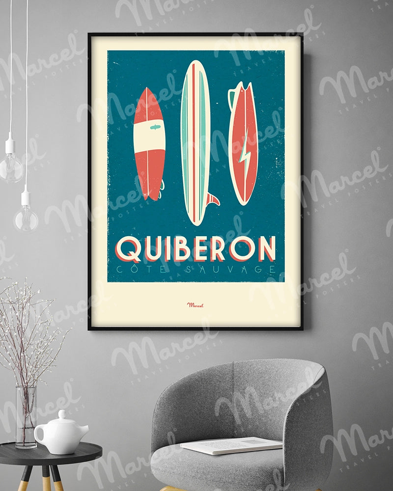 Affiche QUIBERON "Surfboards"