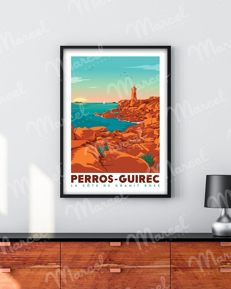 Affiche PERROS-GUIREC "La Côte de Granit Rose"