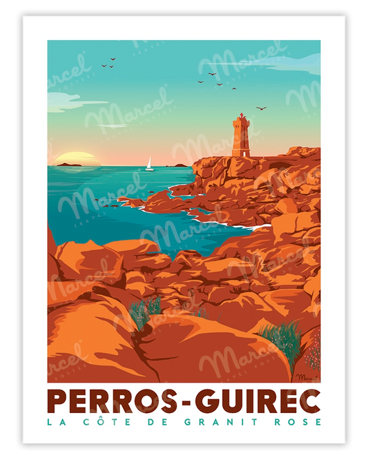 Affiche PERROS-GUIREC "La Côte de Granit Rose"