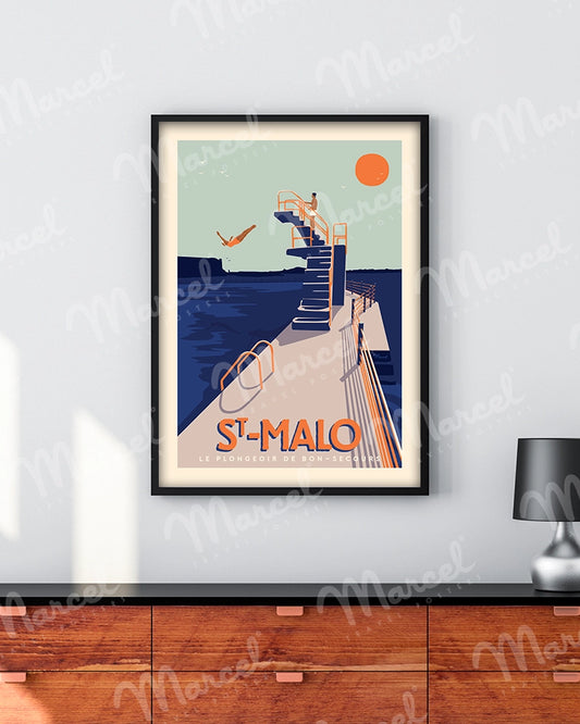 Affiche ST MALO "Le Plongeoir"