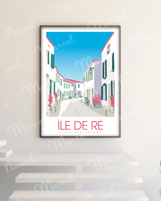 Affiche ILE DE RE "L'île aux Fleurs"
