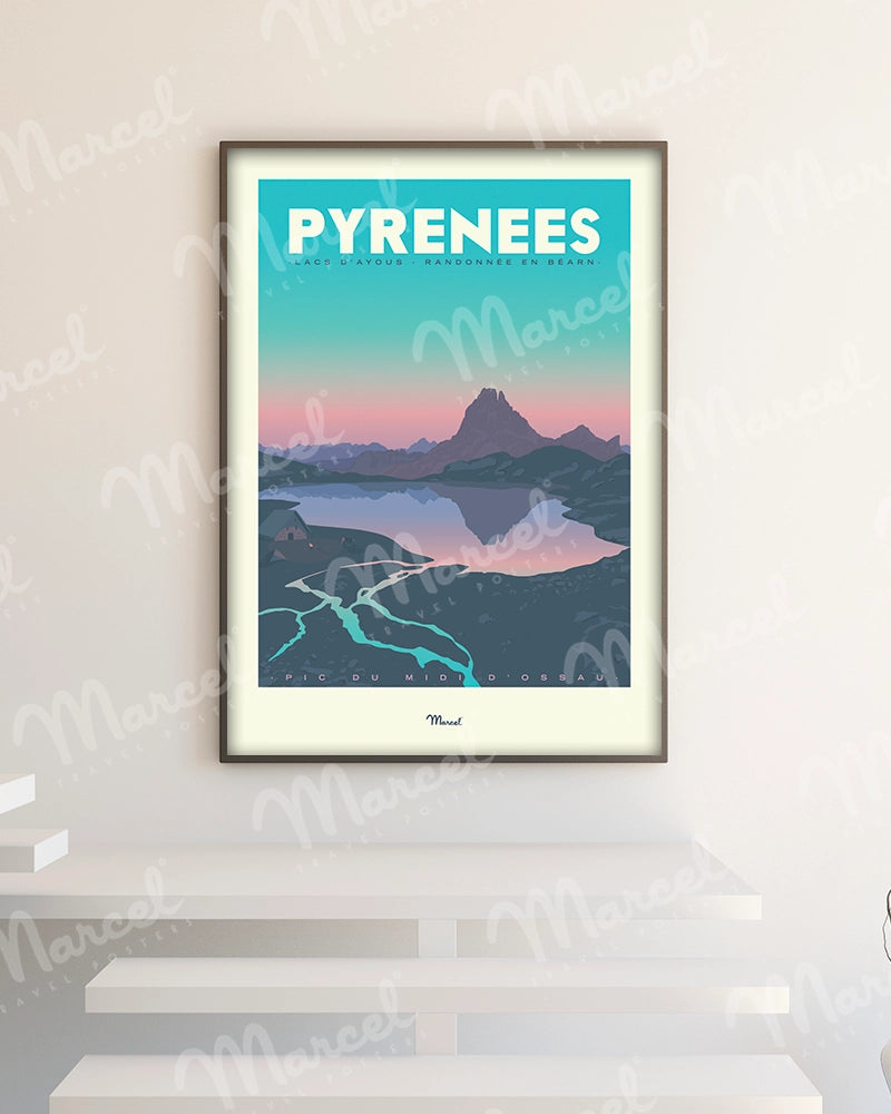 Affiche PYRENEES "Lacs d'Ayous"