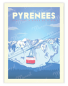 Affiche PYRÉNÉES "Téléphérique"