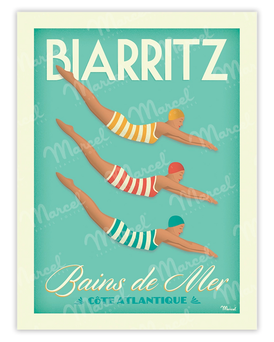 Affiche BIARRITZ "Bains de Mer"