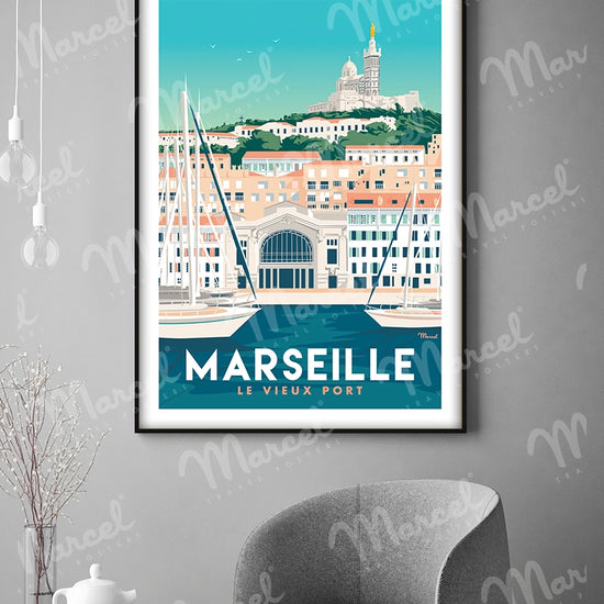 Affiche MARSEILLE "Le Vieux Port"