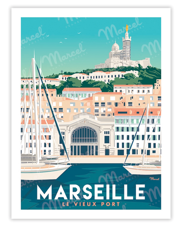 Affiche MARSEILLE "Le Vieux Port"