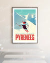 Affiche PYRENEES "Le Skieur"