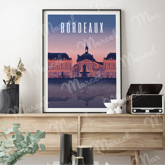Affiche BORDEAUX "Place de la Bourse"