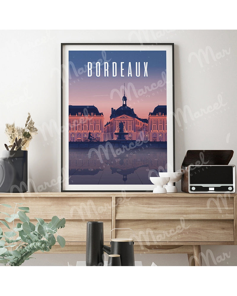 Affiche BORDEAUX "Place de la Bourse"
