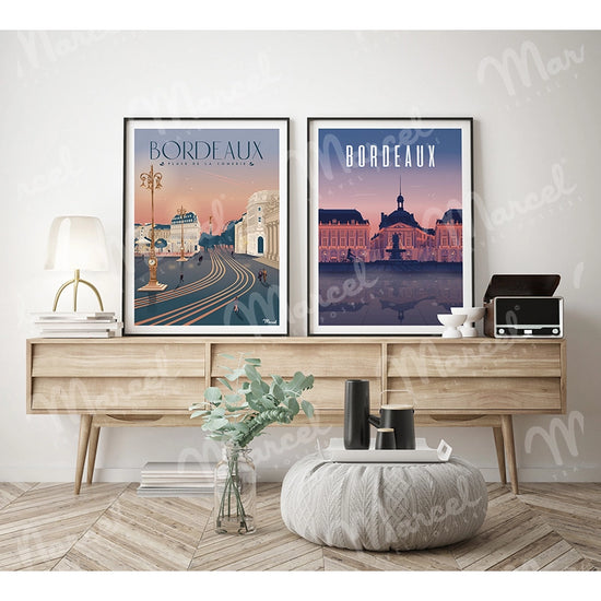 Affiche BORDEAUX "Place de la Bourse"