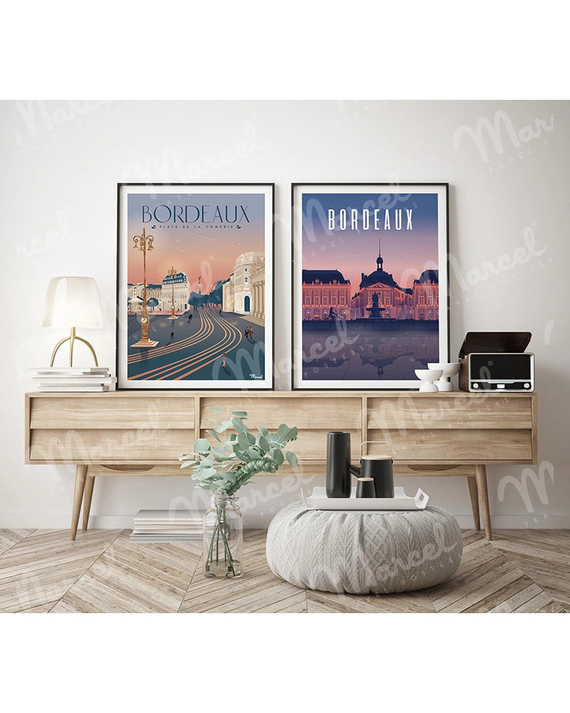 Affiche BORDEAUX "Place de la Bourse"