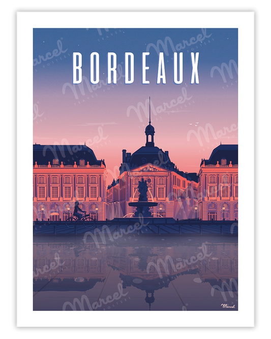 BORDEAUX poster "Place de la Bourse By Night"