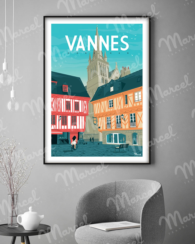 Affiche VANNES "Place Henri IV"