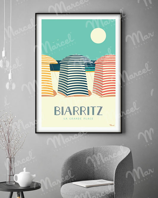 Affiche BIARRITZ "Les Tentes"